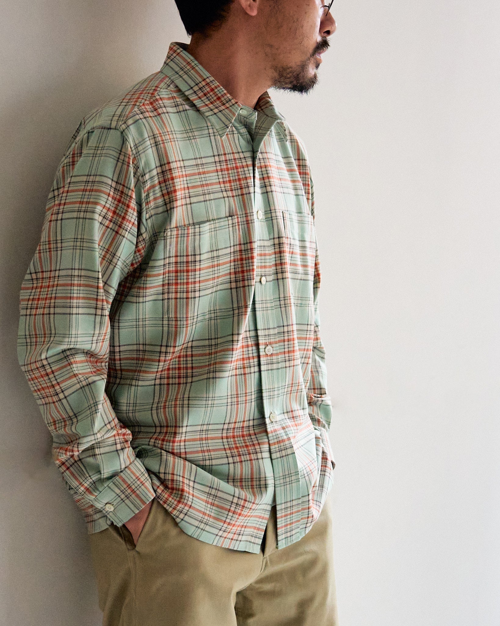 CHECK ONE SHIRT (BLUE GREEN) – WASEW GLOBAL ONLINE STORE