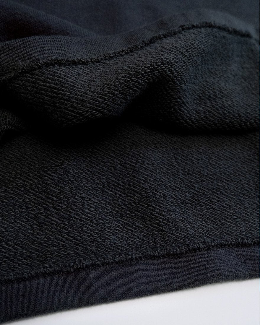 ROUGH HALF ZIP SWEAT SHIRT (BLACK)