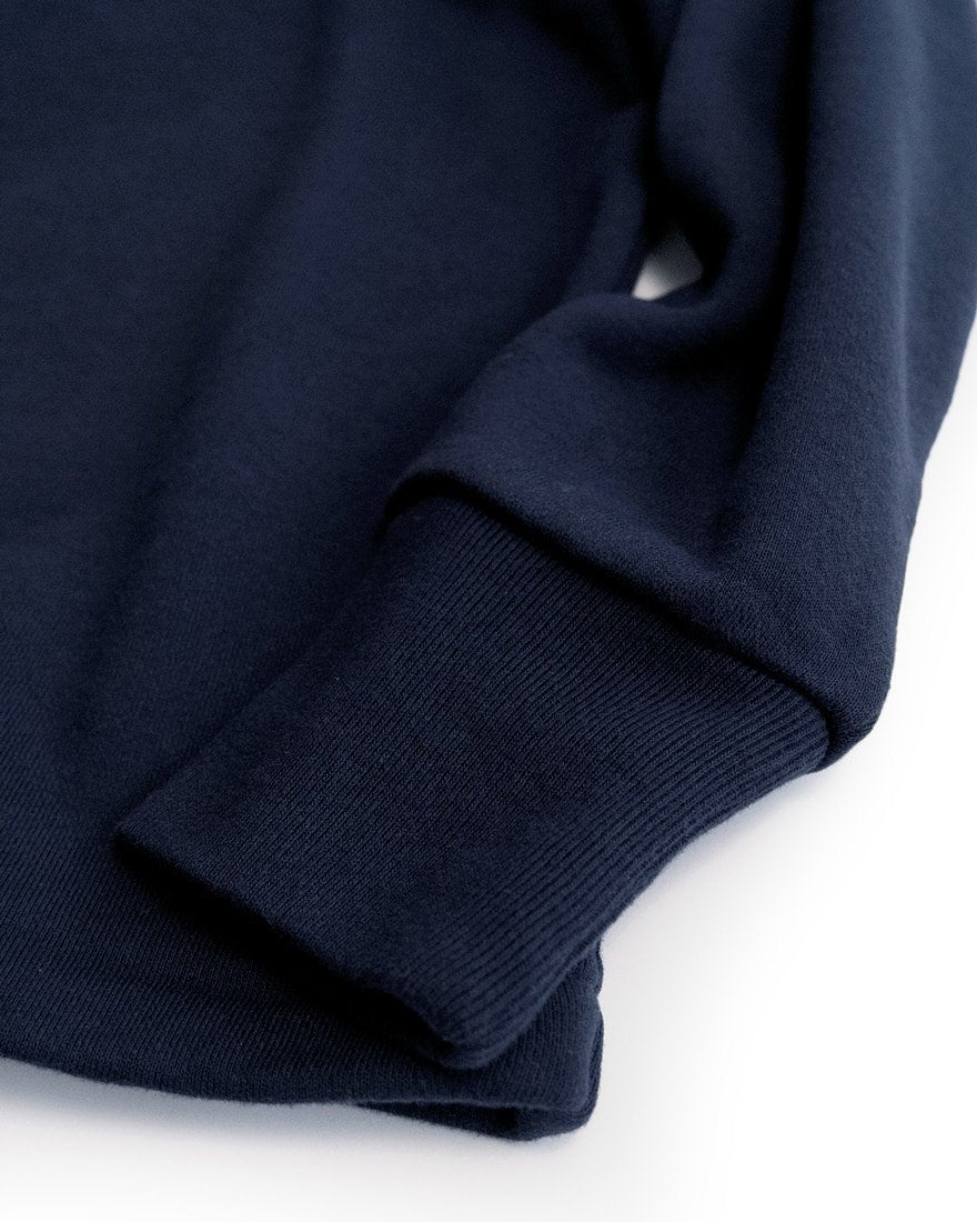 ROUGH HALF ZIP SWEAT SHIRT (NAVY)