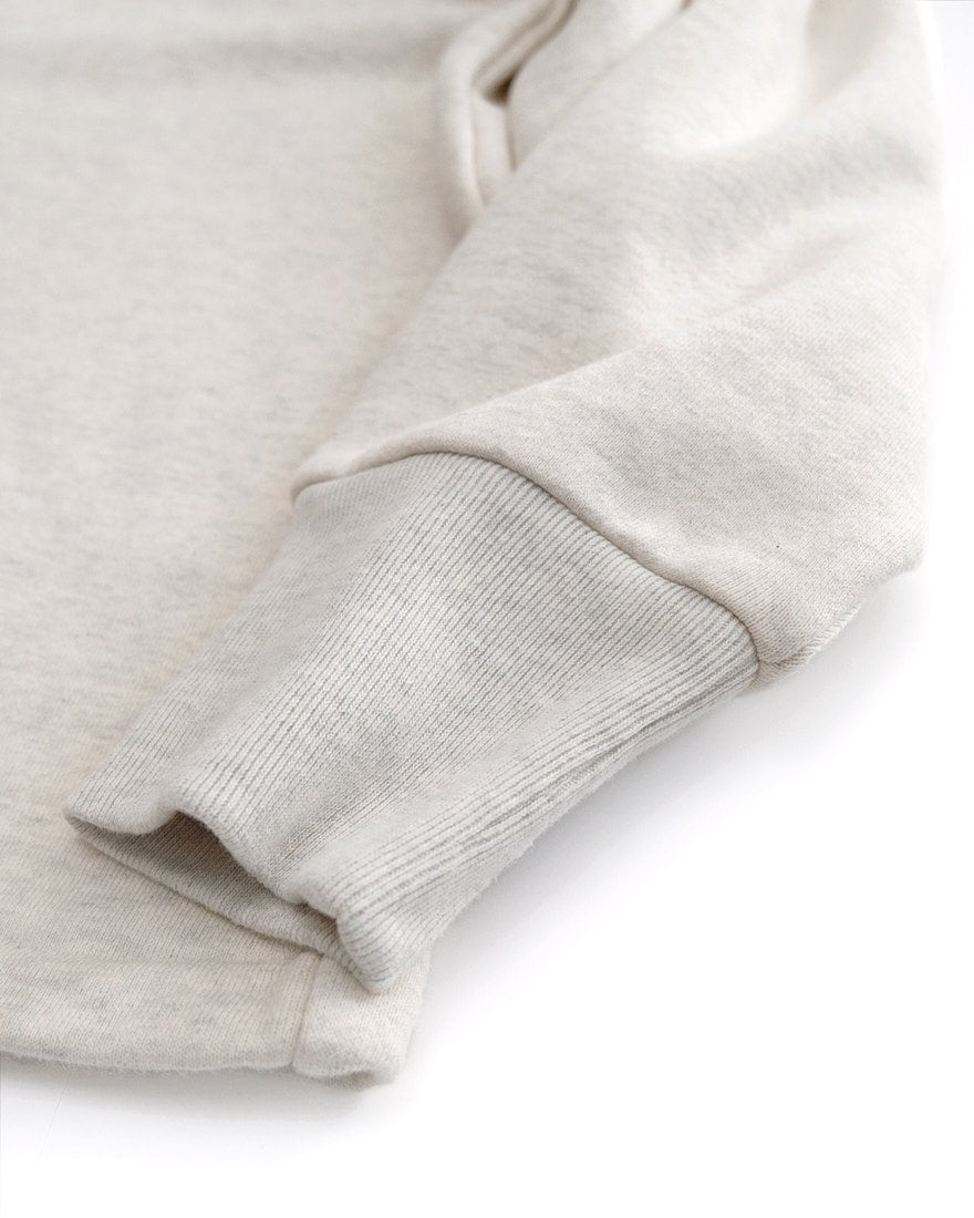 ROUGH HALF ZIP SWEAT SHIRT (OATMEAL)