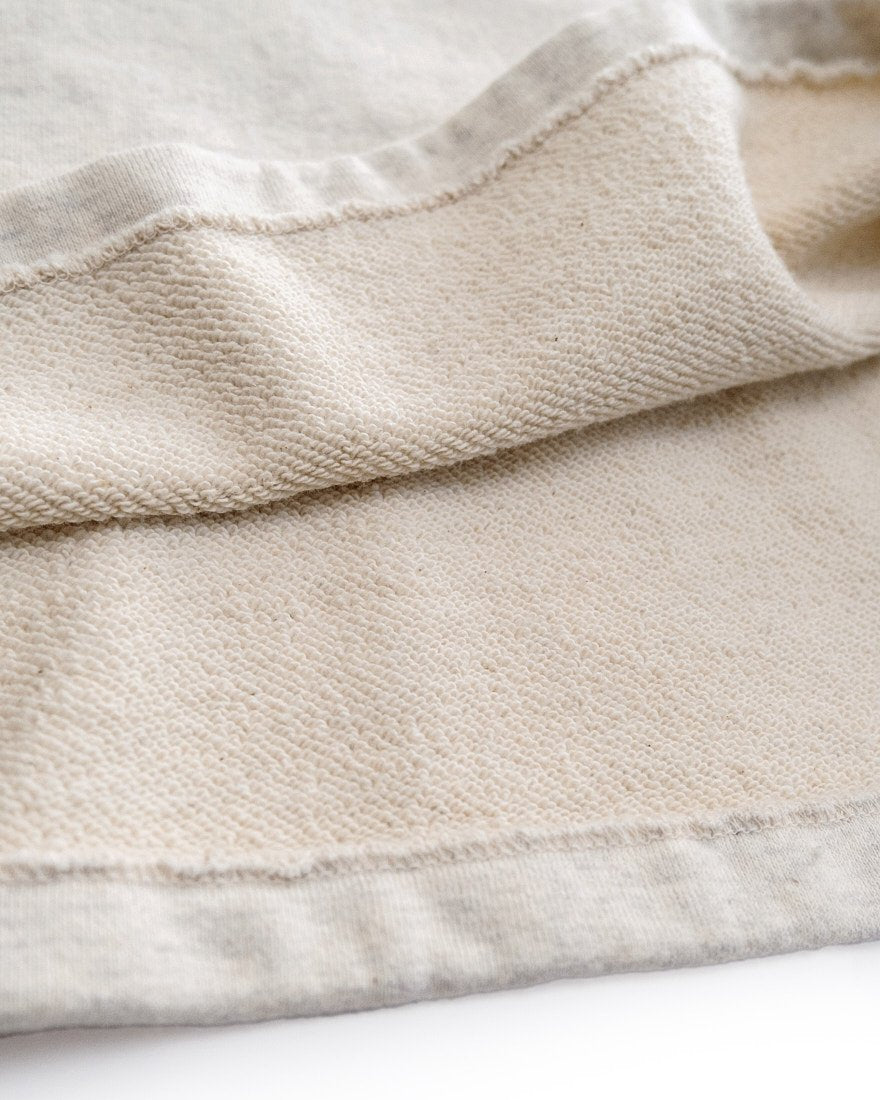 ROUGH HALF ZIP SWEAT SHIRT (OATMEAL)