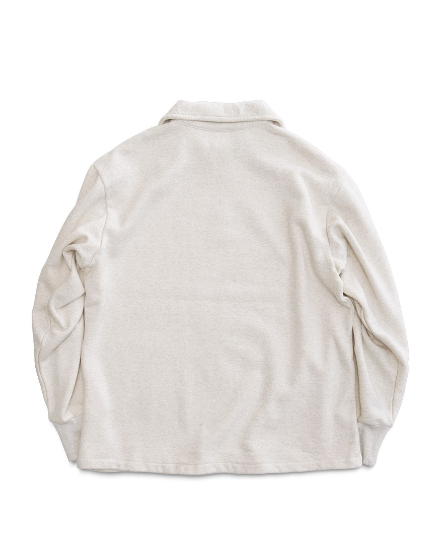 ROUGH HALF ZIP SWEAT SHIRT (OATMEAL)