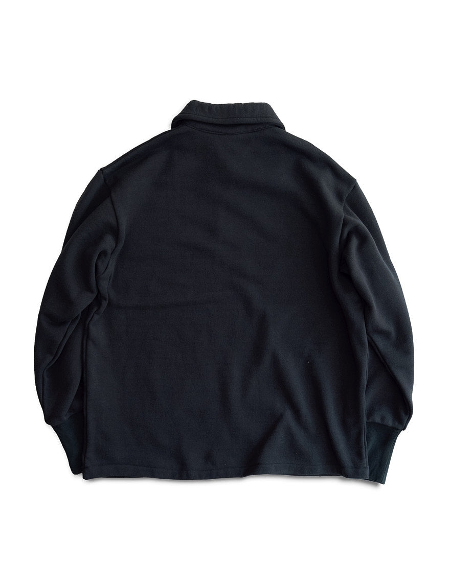 ROUGH HALF ZIP SWEAT SHIRT (BLACK)
