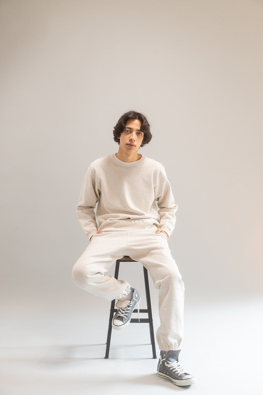 TOUGHT BRAIDED SWEAT PANTS (OATMEAL)